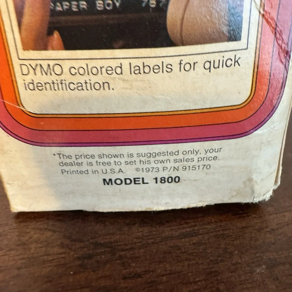 RARE TAPE ROLLS Vintage Dymo 1800 Handheld Label Maker Tapewriter Orange Plastic